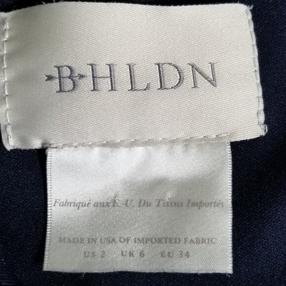 BHLDN Blue Caron Dress Size 2 Womens Sleeveless Crepe V Neck Petal Slit Midi - Picture 9 of 10